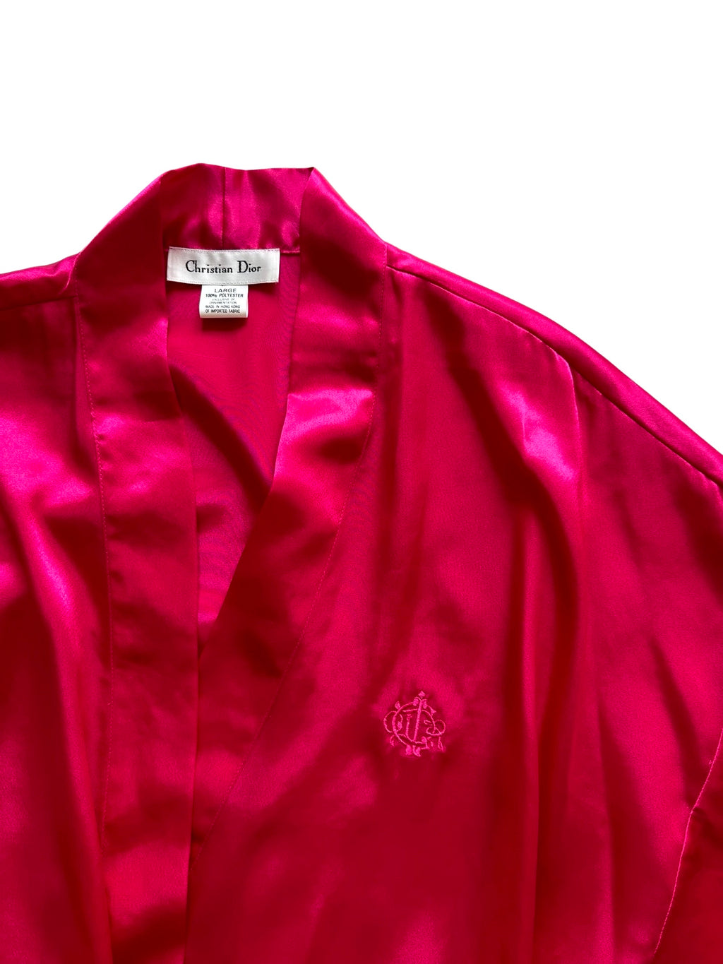 Vintage Christian Dior Pink Satin Robe