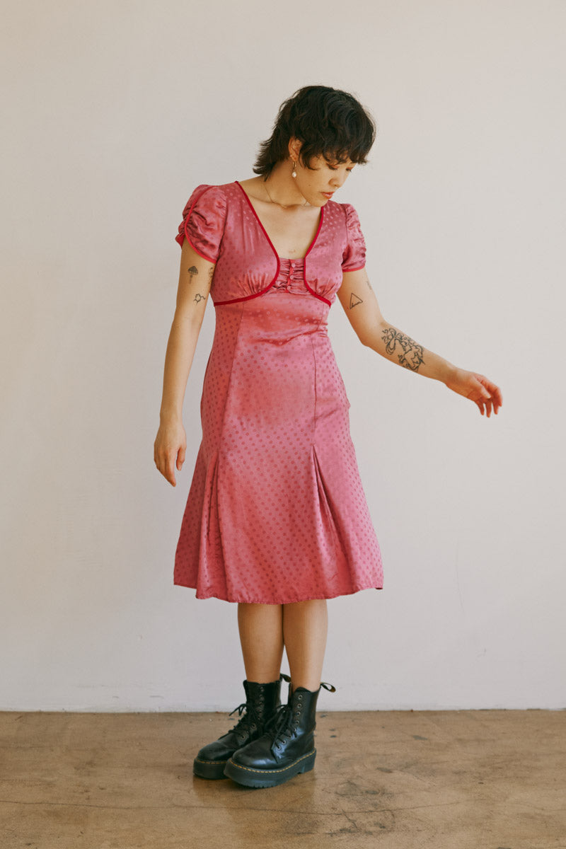 Vintage Betsey Johnson Pink Dot Dress