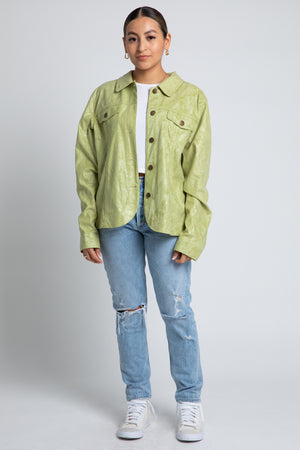 Vintage Lime Faux Suede Jacket