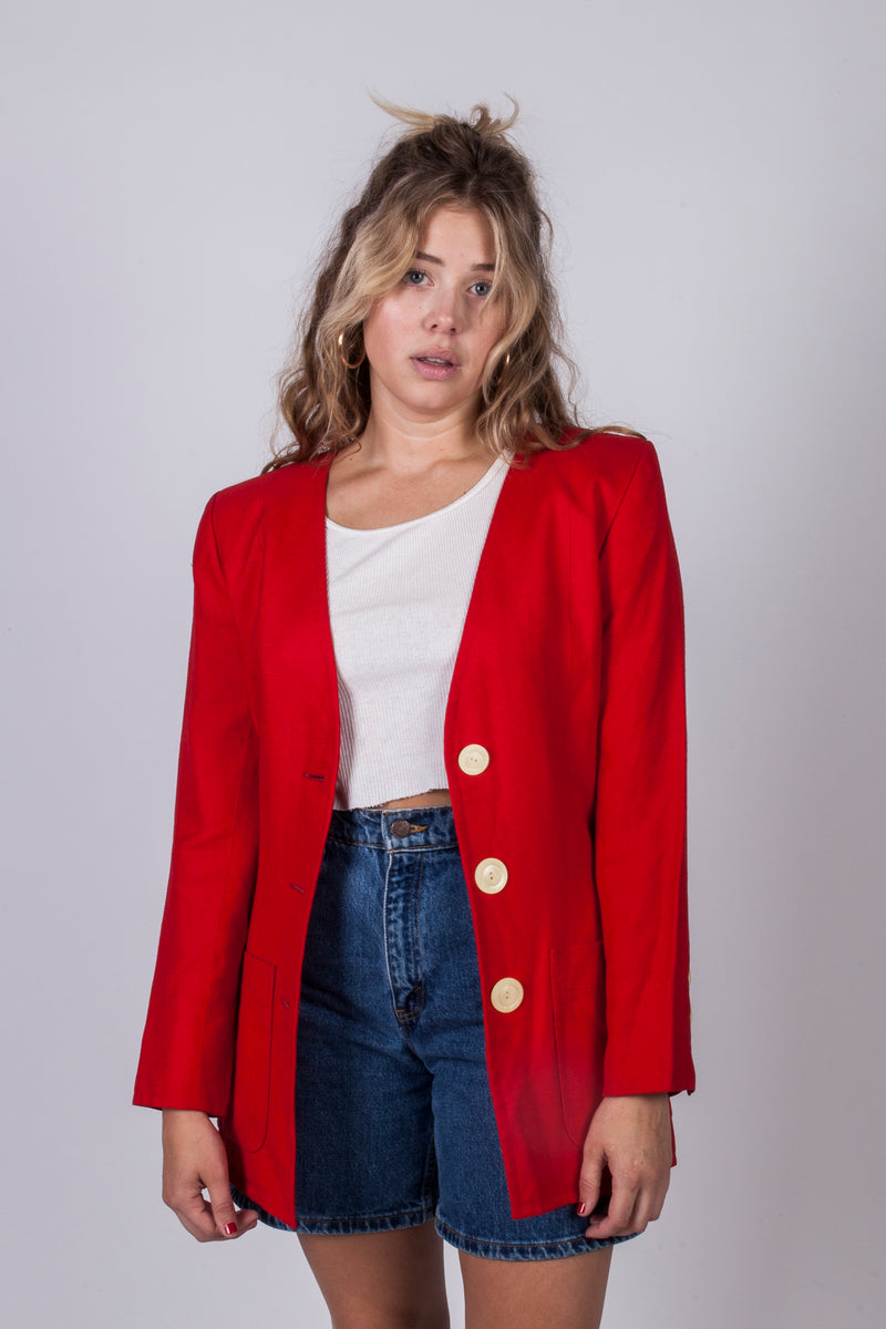 Vintage Yves Saint Laurent Red Jacket