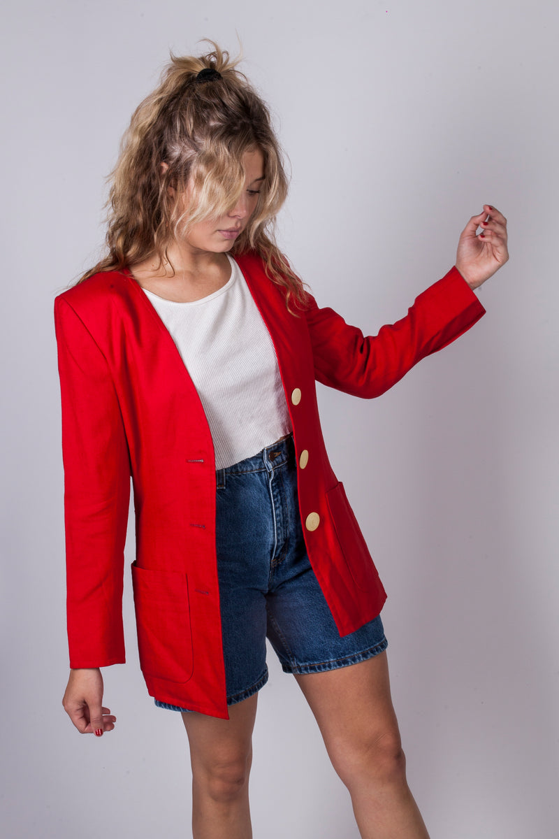 Vintage Yves Saint Laurent Red Jacket