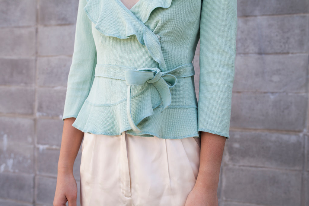 Vintage Moschino Mint Textured Blouse