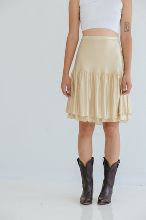 Vintage Moschino Gold Ruffle Skirt