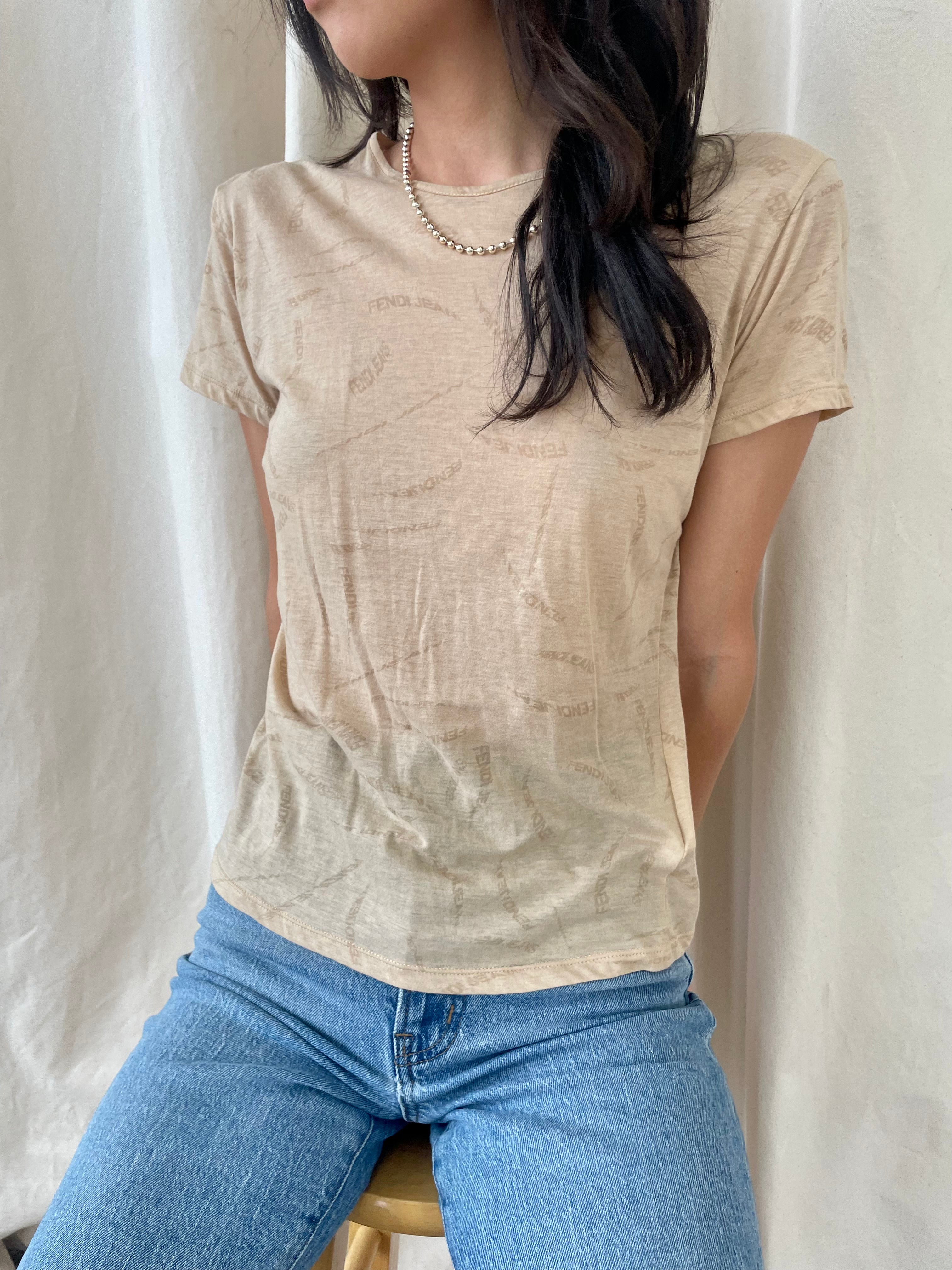 新品　90s FENDI JEANS タンクトップ　ノースリーブ　ヴィンテージ 90s ヴィンテージ FENDI フェンディ ズッカ柄 パイル地 タンク