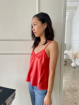 Vintage Valentino Red Lace Cami Top