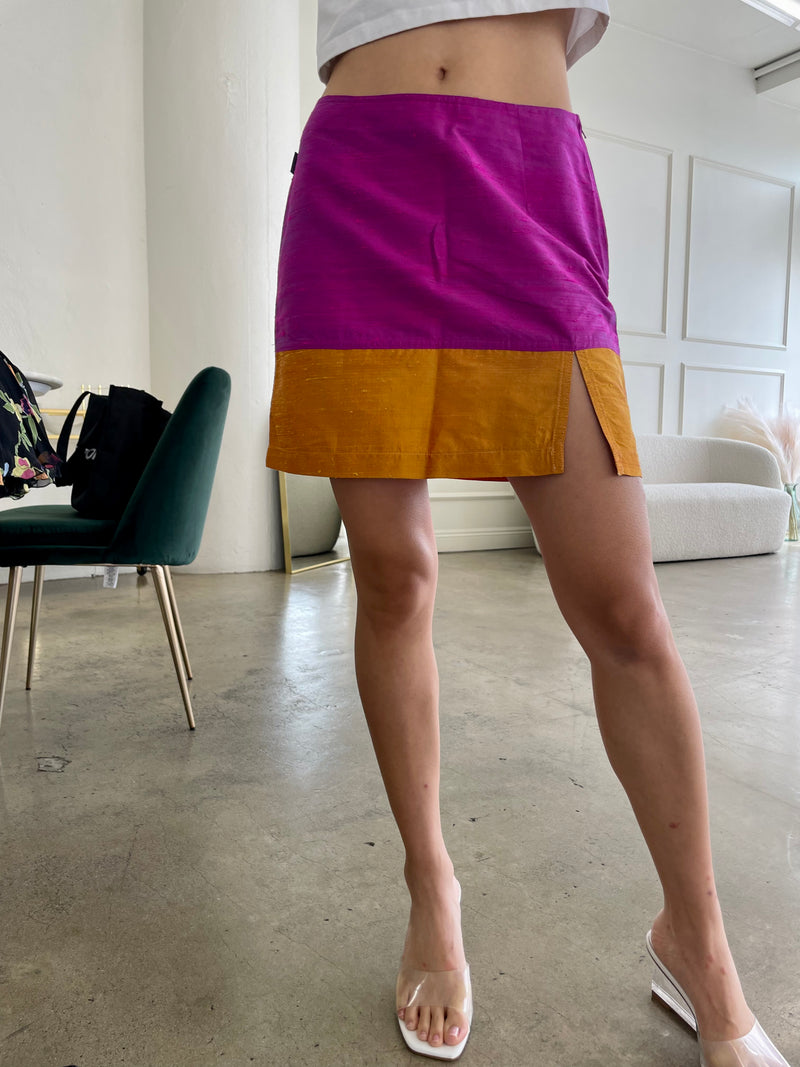 Vintage Moschino Colorblock Mini Skirt