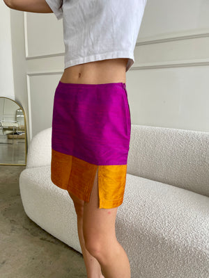 Vintage Moschino Colorblock Mini Skirt