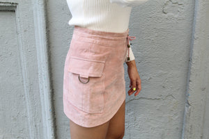 Vintage Rose Suede Skirt