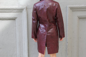 Vintage Wine Leather Trench