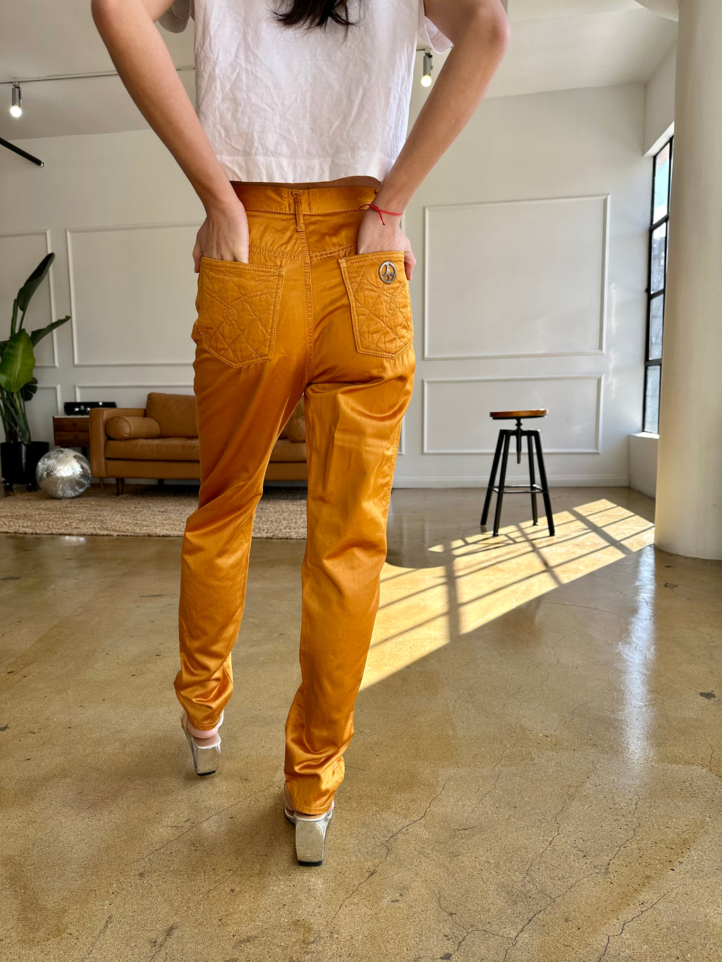 Vintage Moschino Copper Satin Pant