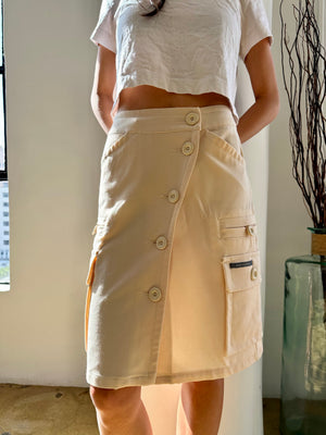 Moschino Cream Cargo Skirt