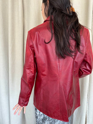 Vintage Gap Red Leather Blazer