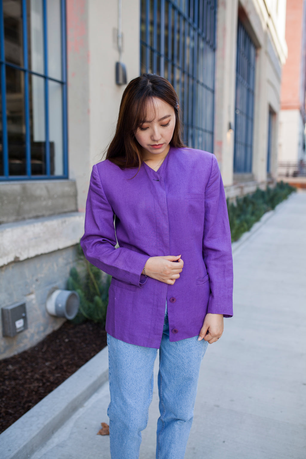 Vintage Versace Purple Linen Jacket