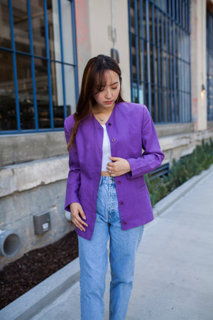 Vintage Versace Purple Linen Jacket