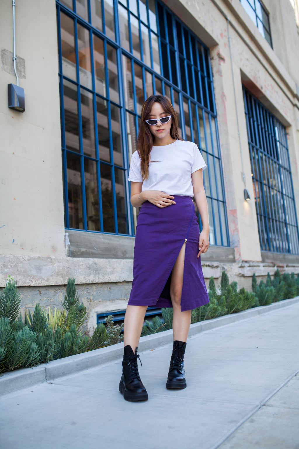 Vintage Versace Purple Zipper Skirt