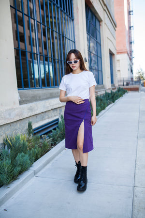 Vintage Versace Purple Zipper Skirt