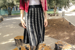 Vintage Chevron Pleated Knit Skirt