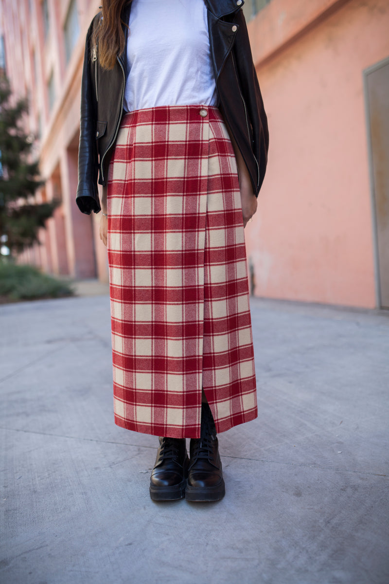 Vintage DKNY Plaid Wrap Skirt