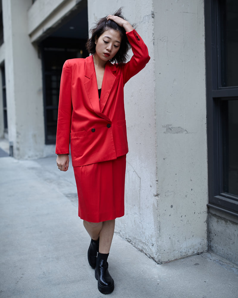 Vintage Christian Dior Red Suit Set
