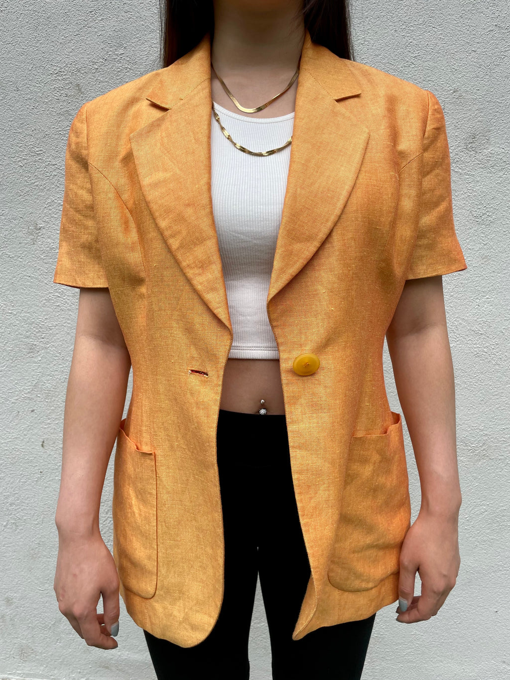 Vintage Fendi Orange Short Sleeve Blazer