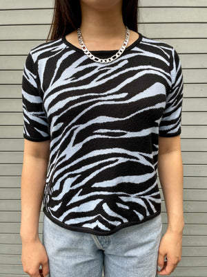 Vintage Oscar de la Renta Zebra Print Sweater