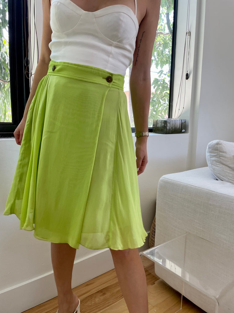 Vintage Christian Dior Lime Wrap Skirt