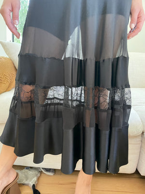 Diane von Furstenberg Black Lace Sheer Dress