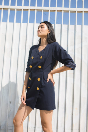 Vintage Yves Saint Laurent Navy Mini Dress